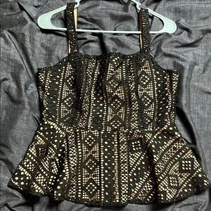 Elegant Black and Cream Women's Top